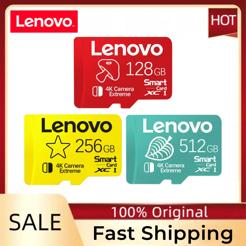 Scheda Di Memoria Lenovo Classe 10 Uhs-I Micro Tf Sd Card 512Gb Tf/Sd Memory Card 256Gb 128Gb Mini Sd Card Grade Per Fotocamera Del Telefono Ps5