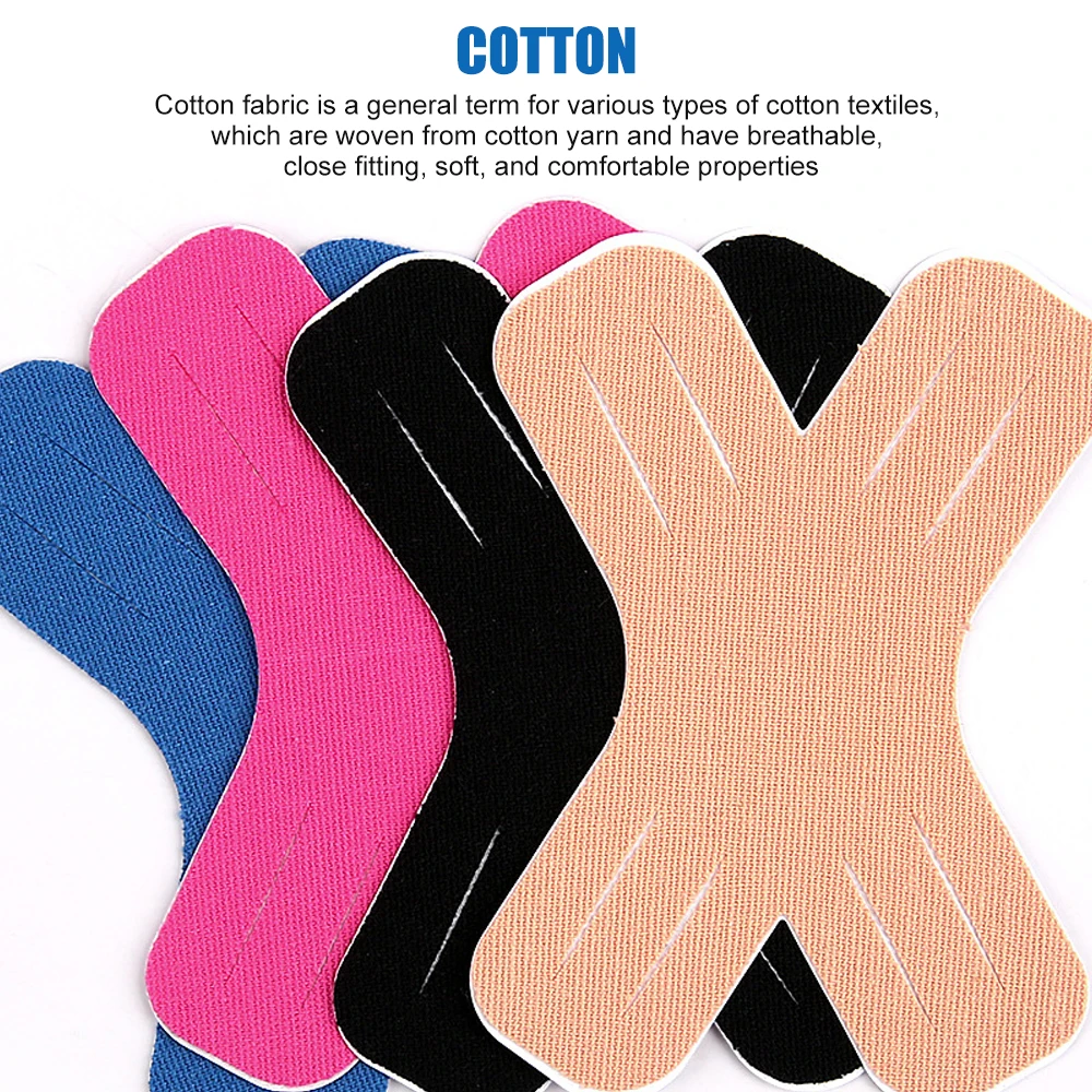 Kinesiology Tape Muscle Support Elastic Athletic Sports Tape Therapy Recovery Adhesive X Type 8/12PCS