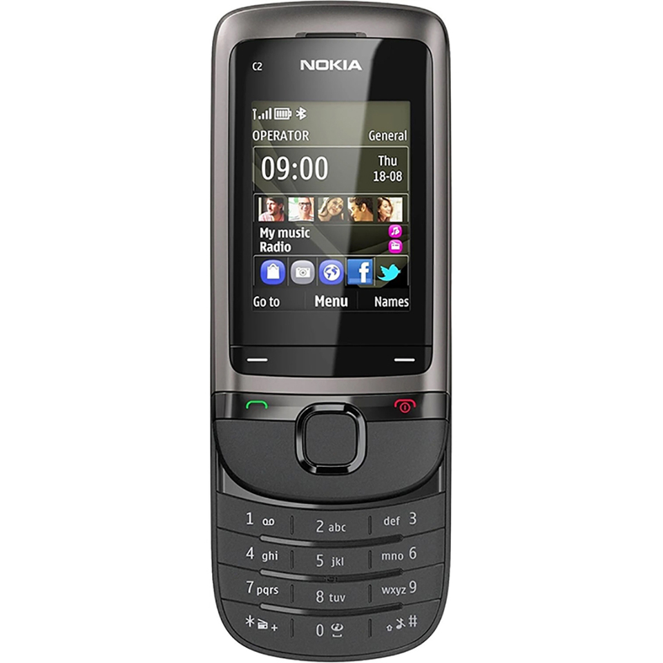 Nokia C2-05 Slide Phone 3.5mm 0.3MP Bluetooth GSM 2-inch 1020mAh FM Radio Physical Keyboard Nokia Spare Used Phone Unlock