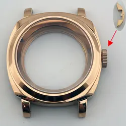 Elegant 40mm Tri - Tone Watch Case with Sapphire Glass (Rose)