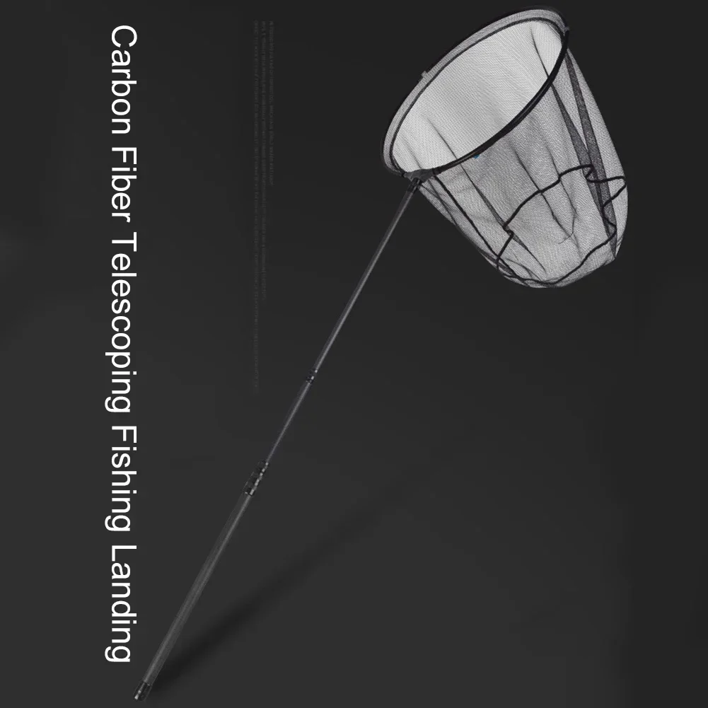 Portable Carbon Fiber Fishing Net Long Handle Fishing Landing Net Telescoping Pole Handle Gifts For Men