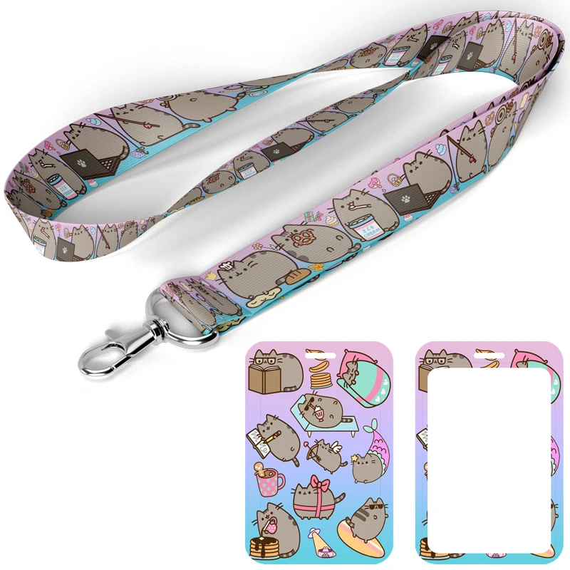 

D1684 Cute Cat Mobile Phone Strap Kawaii Lanyard Neck Strap For Keys ID Card For USB Badge Holder Keycord DIY Hang Rope
