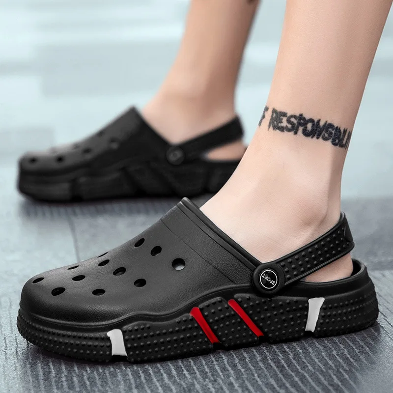 2023 New women man sandals hole slippers couple sandals mules and clogs garden shoes for women breathable beach shoes 36-46 AW75