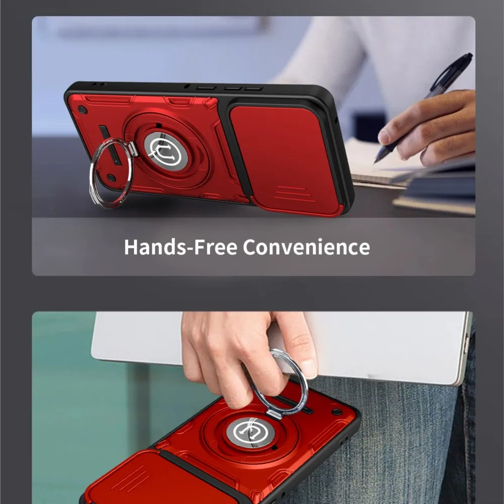 Magnetic Holder Armor Cover with Slide Camera Protection