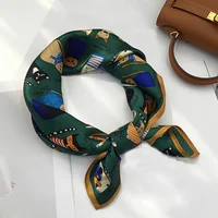 1PC Cute Kitten Pattern Square Scarf Simulated Silky Scarf Women Clothing Accessories Mother Day Gifts 4