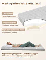 Japanese Floor Mattress Futon Mattress Full Size, Thicken Roll Up Tatami Mat w/ 100% Cotton Washable Cover, Portable & Foldable 2