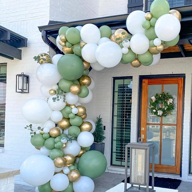 Description Picture 4 of itemAvocado Green Wedding Birthday Party Backdrop Baby Shower Diy White Holidays Dinner Table Decoration Sign Balloon Garland