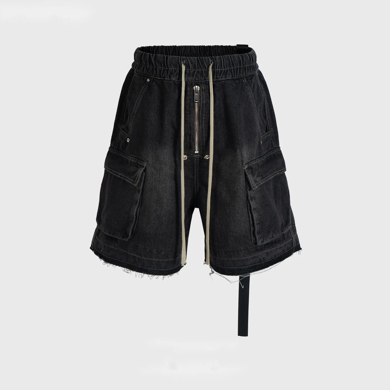 UMI MAO R0 Style Shorts High Street Patchwork Cat Whisker Workwear Pants Trendy Multi Pocket Denim Trousers Men's Women's