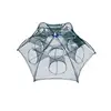 2PCS /12/16/20Hole Automatic Fishing Net Fishing Trap Portable Folding crayfish catcher Mesh Trap Cage with Ring for Fish 4