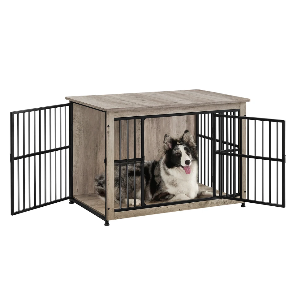 Modern Dog Crate Furniture with Side Table