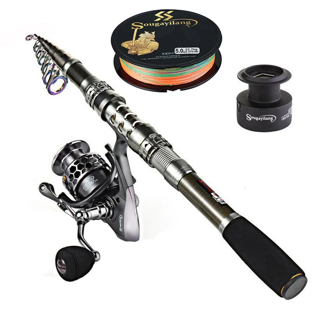 Fishing Combo Set Sougayilang - Portable 5 Fishing Rod Combo 1000 -3000  Spinning - Aliexpress