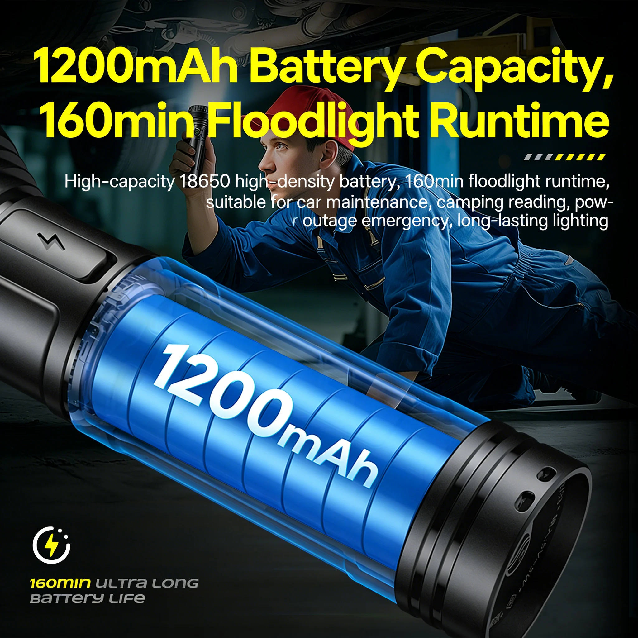 PHILIPS Handheld Rechargeable 9-LED Long-Beam Flashlight