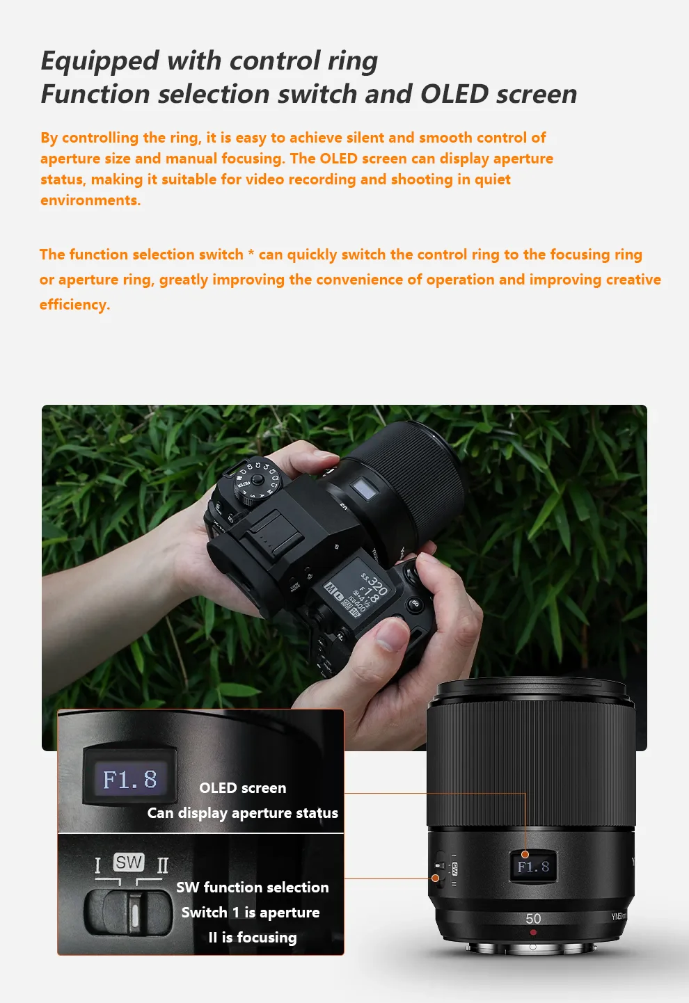 Фото Объектив YONGNUO YN50mm F1.8X DA DSM PRO для камеры Fujifilm X Mount №3