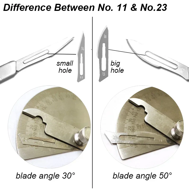 Surgical Professional Cutter Knife Scalpel Stationery Blade DIY Multi Tool11 23 Handle Set Craft Carbon Steel Metal Box Open 1