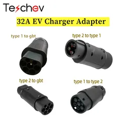 Teschev EV Charger Adapter Type1 to GBT Charging Connector Type 2 to GBT Plug Adapter for Electric Car Accessories