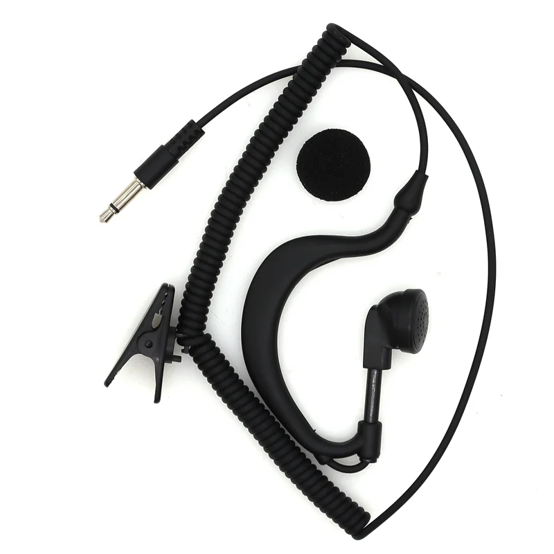 3.5mm G-Hook Interphone Earpiece Earphone Walkie Talkie Single Ear Headphone 1 Pin for Motorola/ICOM Bar walkie talkie headset