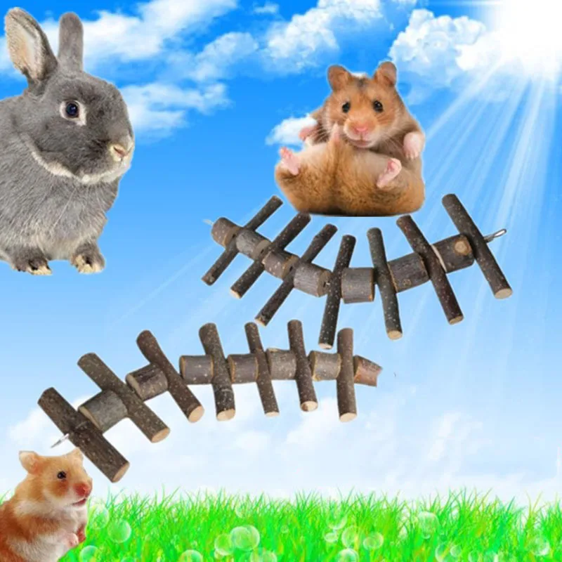 Pet Hamster Toy Natural Apple Tree Branch Teeth Grinding Grass Hanging Cage Toy Rabbit Chinchilla Small Pet Hamsters Accessories