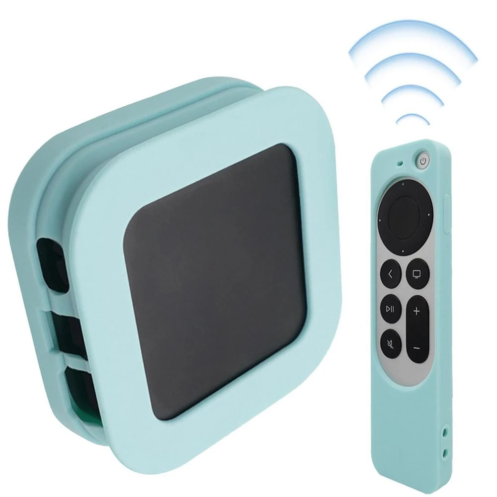 Silicone TV Box Case for AppleTV 4K, Protective Remote Cover for Apple TV Remote, Anti Fall Shockproof Protector, silicone remote case, silicone remote cover, silicone remote sleeve, remote controller cover, silicone case protector