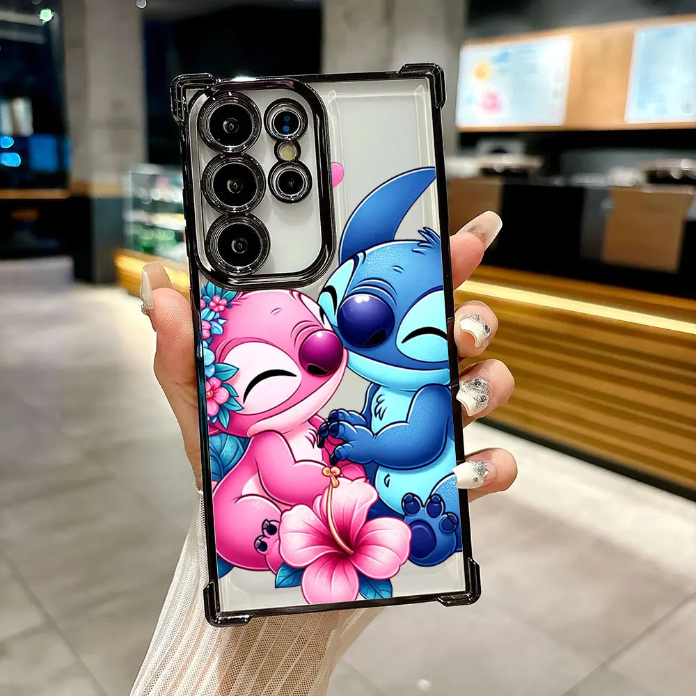 Cute Stitch With Flowers Case For Samsung Galaxy S26 S25 S26Ultra Edge S24 S23 S22 Plus S21 Ultra FE Shockproof Phone Back Cover 2