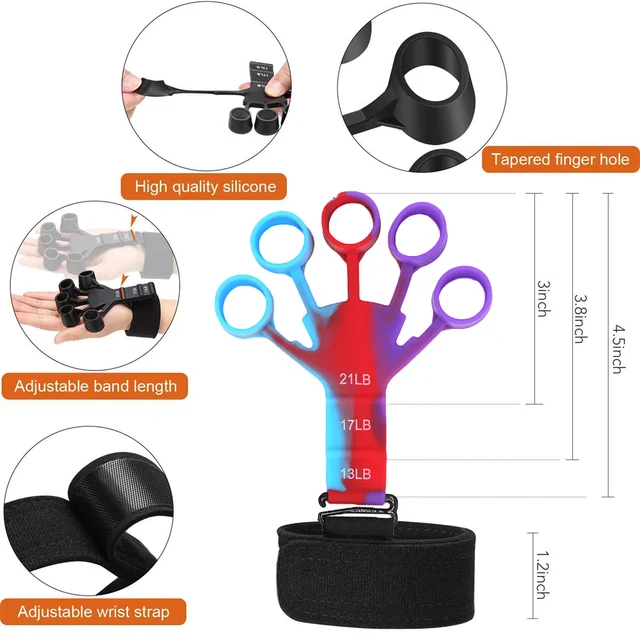 3-Resistance Hollow Hand Gripper - Finger/Wrist Trainer for Gym, Sports & Physical Therapy For Men and Women 6
