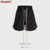 MIJKO Side Split Boxing Shorts Mens Elastic Waist Black Drawstring Five Quarter Pants 1
