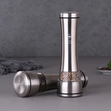 Salt Pepper Grinder Stainless Steel Adjustable Coarseness Spice Salts Pepper Seasoning Bottle Kitchen BBQ Picnic Grinding Tool