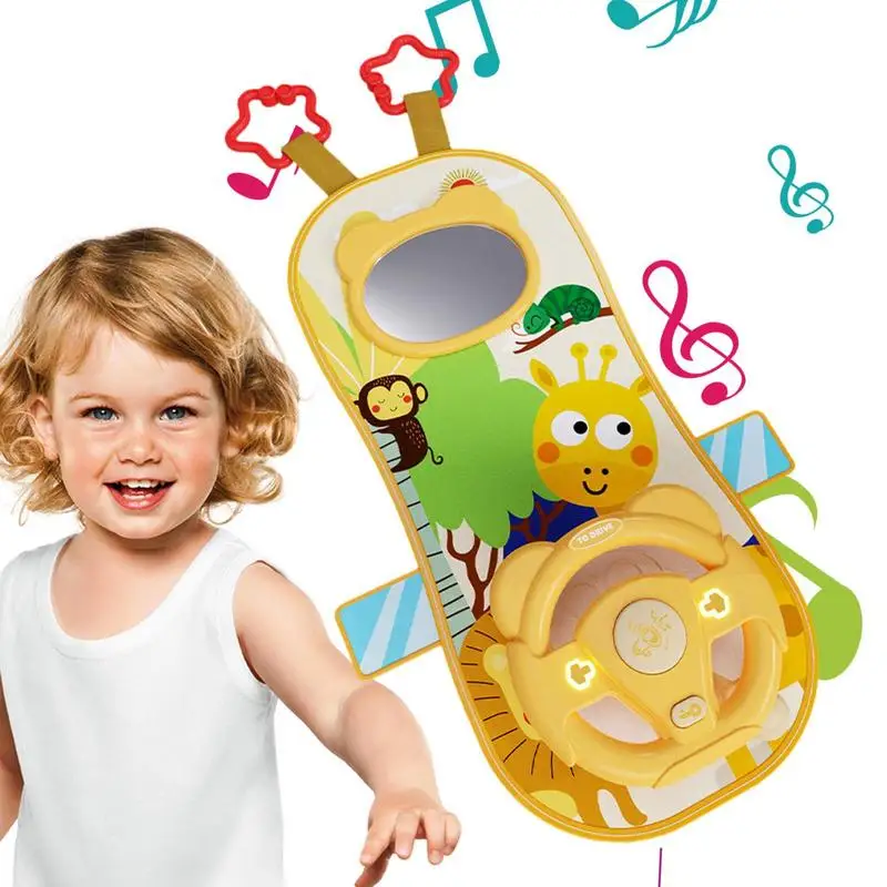 

Car Seat Play Center Toy Toddler Play Center Seat Wheel Car Toy Portable Rear Seat Travel Companion Kids Electric Early
