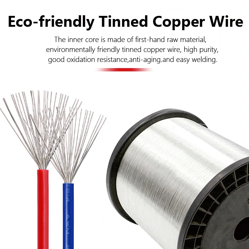 High-Quality Stranded Electric Wire - 300V PVC Insulated Tinned Copper Cable for DIY Projects and LED Lighting