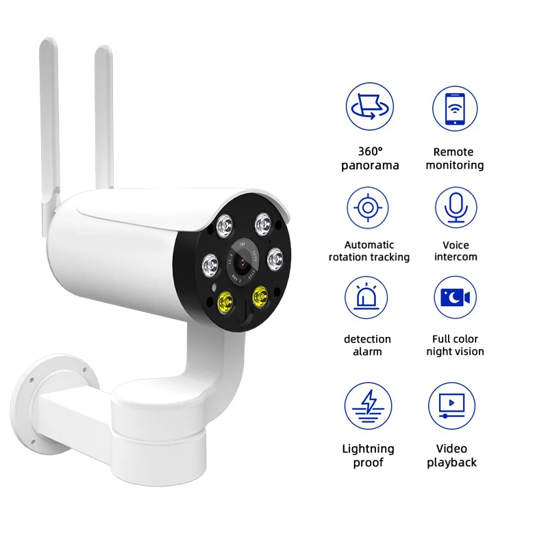 

2MP Home Security Ip Camera Outdoor PIR Human Detection PTZ Full-color Night Vision Waterproof Auto Tracking Surveilance Kamera