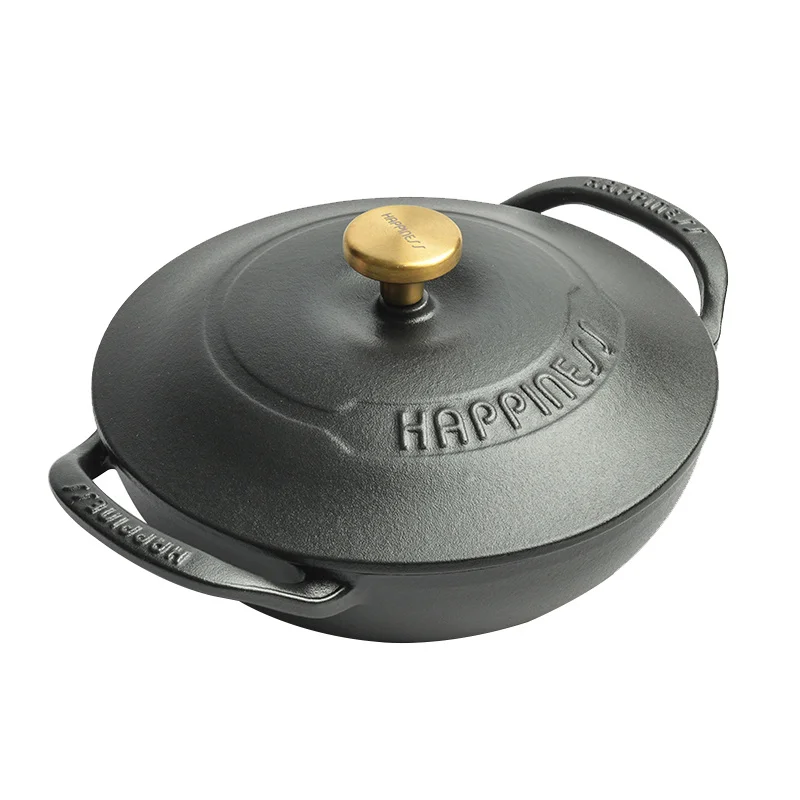 21cm Multifunctional Household Uncoated Stew Pot Cast Iron Soup Pot Clay  Pot Enamel Pot Low Pressure Cooking Pots
