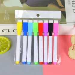 Set of 8 Colorful Erasable Whiteboard Markers for Kids - Perfect for Creative Projects and School Supplies (Black)
