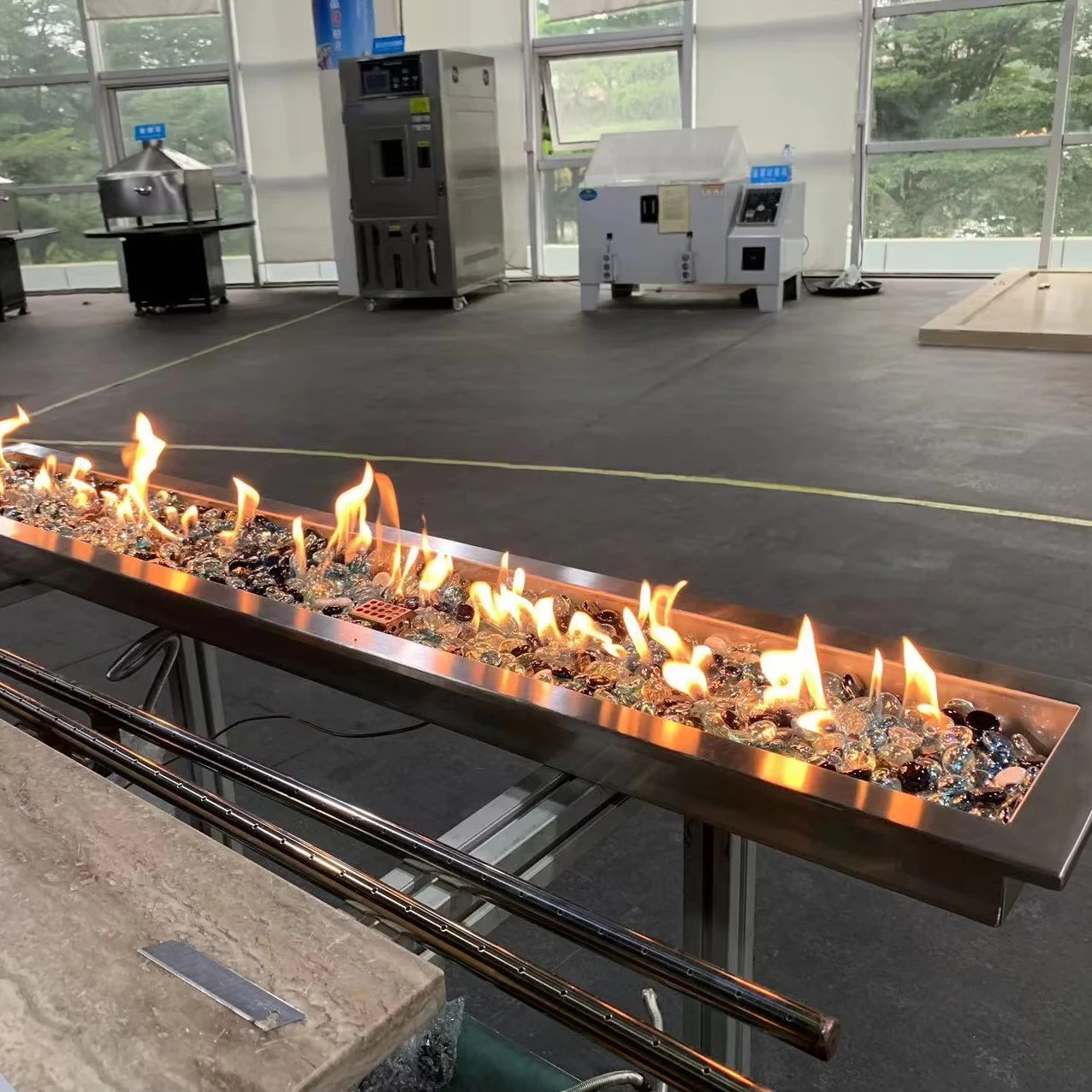 สําหรับ LG 1500 มม.Vent-ฟรีโพรเพนแก๊สธรรมชาติเตาผิง Burner รีโมทคอนโทรลไฟฟ้าในร่ม/กลางแจ้งโรงแรมใช้ในครัวเรือน 1