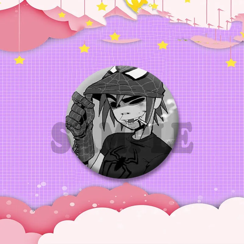 Gorillaz Fanart Cartoon Idol Pin Brooch - Backpack & Hat Decor Gift Badge