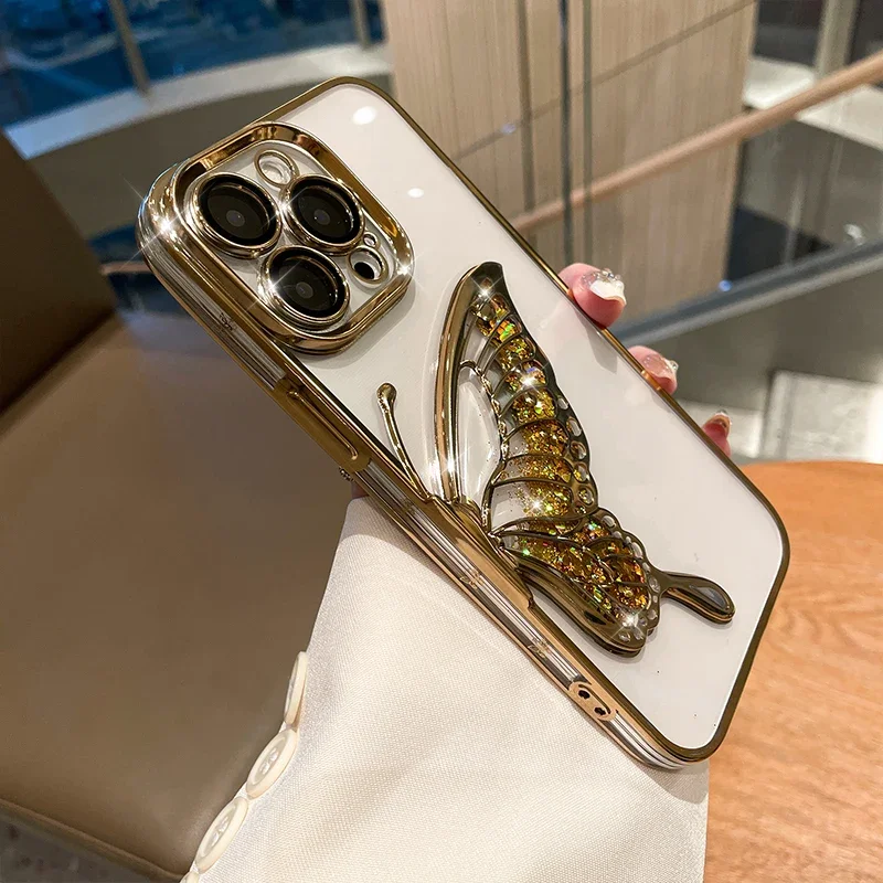 For iPhone 16 Pro Max Luxury Phone Cases Cute Glitter Shinny