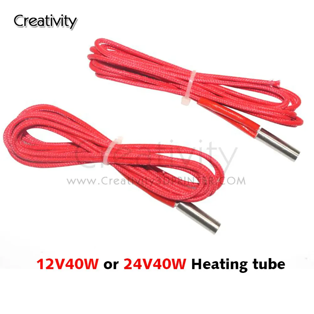 

3D Printer Parts 12V/24V 40W Heating Pipe Ceramic Cartridge Heater Heating tube 6*20mm 1M For MK Mendel Reprap Extruder