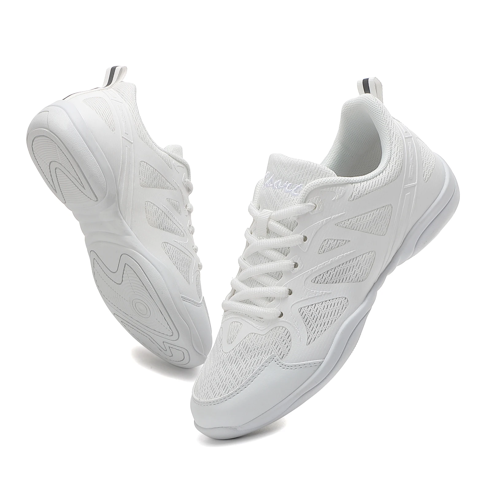 Youth Girls White Cheerleading Shoes Breathable Youth Cheer Competition Sneakers Athletic Training Dance Tennis Walking Cheerlea