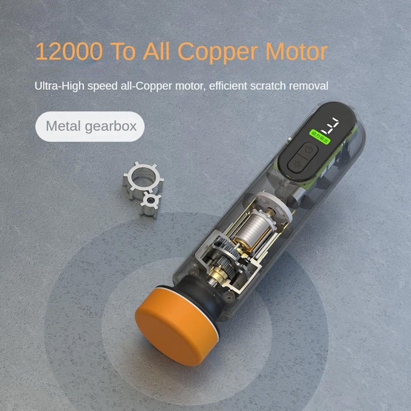 Car Polisher Waxer Wireless 12000RPM Car Polisher Waxer 3 in 1 Sanding Machine for Paint Scratch Repair Windshield Oil Film Removal