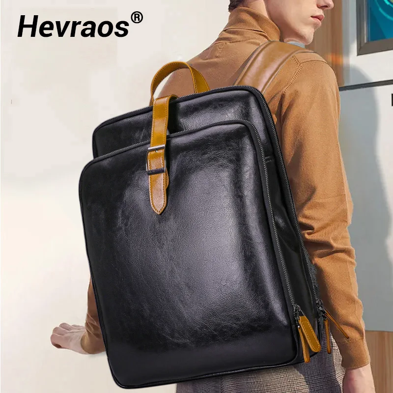 CONTACT'S Genuine Leather Men Backpack Designer Bags Luxury Shoulder Backpack  Laptop Bag 16 inch Travel School Male Handbag - AliExpress