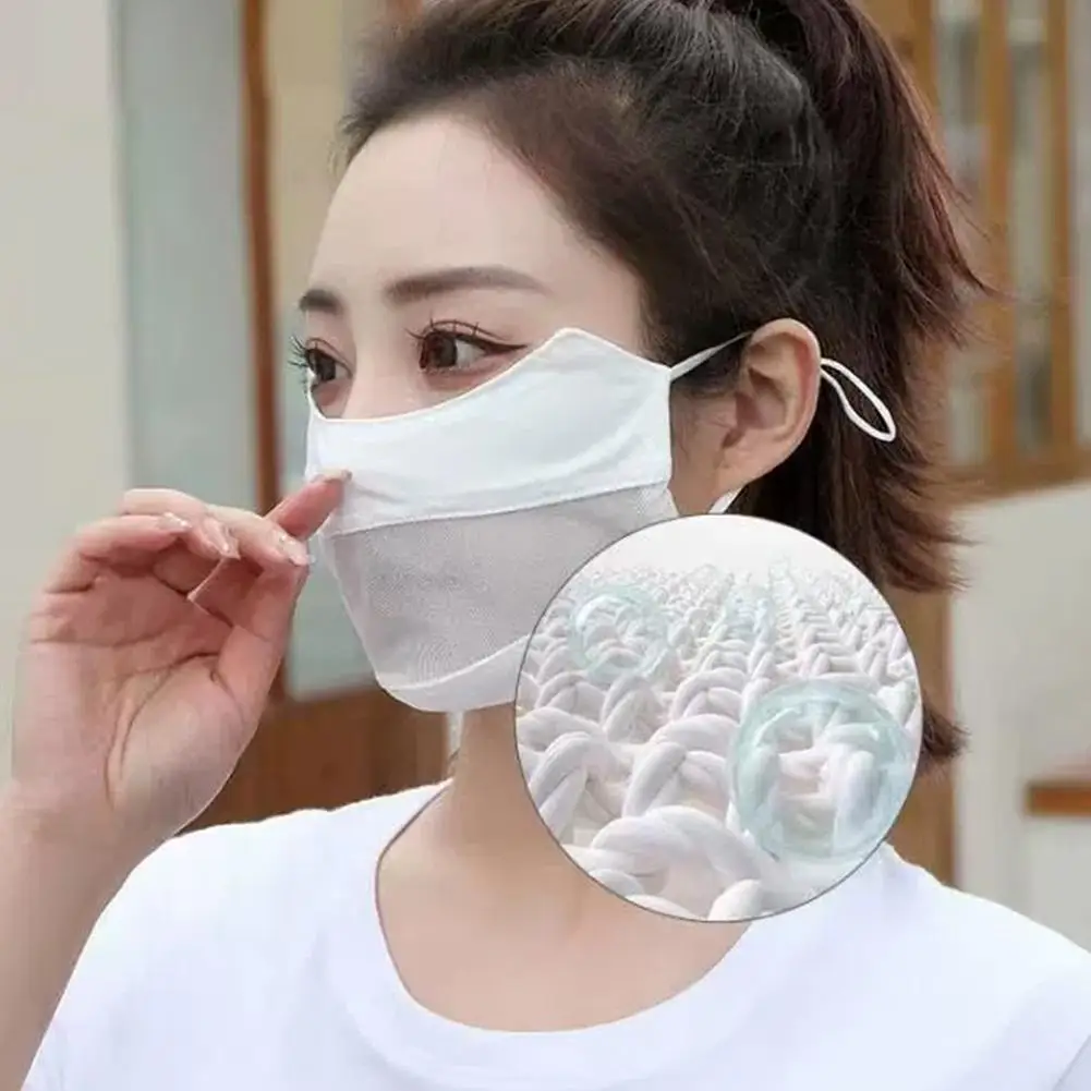 UV-Schutz-Gesichtsmaske für Damen, waschbar, für den Sommer, atmungsaktives Mesh-Patchwork-Gesichtsschutz-Gesichtsmaske für Golf, Sport, Radfahren, Wandern – Detail 17