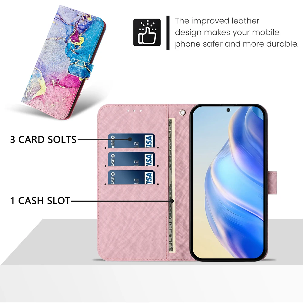 Vibrant Artistic Shockproof Wallet Phone Case Cover
