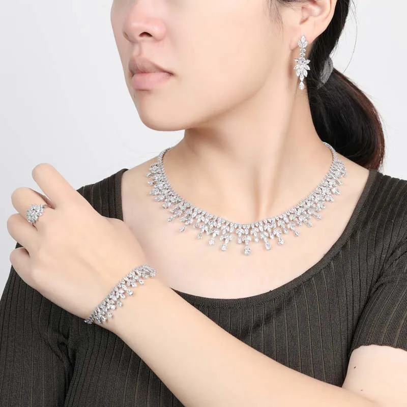 豪華 キュービックジルコニア ジュエリーセット ネックレス