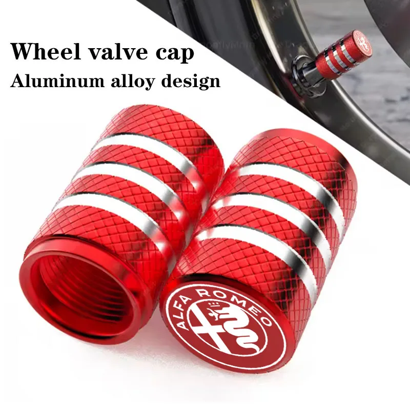 Premium Car Tire Valve Caps - Set of 4 - Sleek Design for Enhanced Wheel Protection