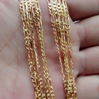 Exquisite Fashion 18K Gold Filled Necklace For Women Men Size 16-30 Inch Jewelry 4mm Figaro Chain Necklaces Wholesale 2