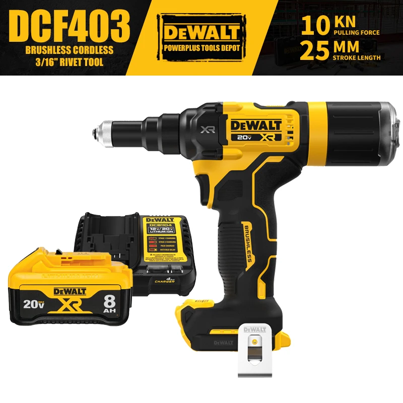 

DEWALT DCF403 Kit Brushless Cordless 3/16" 4.8MM Rivet Tool 20V Power Tools 10KN With Battery Charger