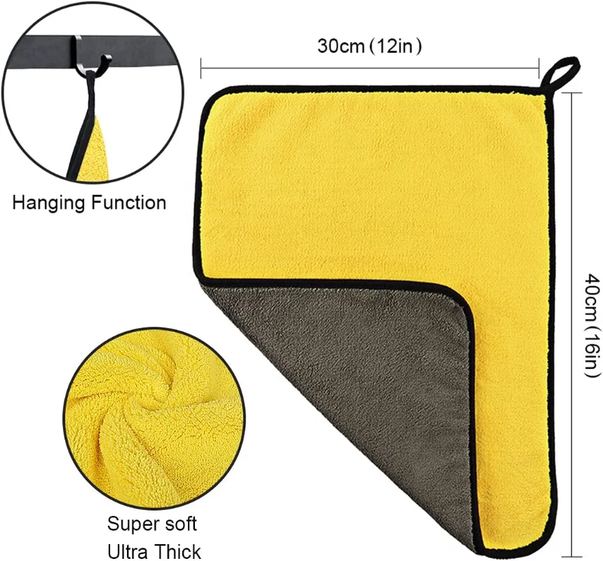 Microfiber Towel Cleaning Cloth Car Cleaning Towels Soft Thicken Quick Drying Wiping Rag Windows Mirror Wash