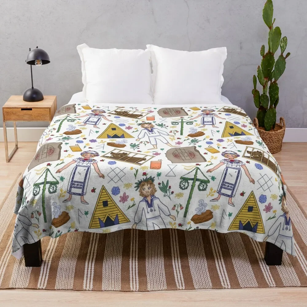 

Midsommar Pattern #1 (No Background Variation) Throw Blanket Luxury Thicken Decorative Sofas Blankets
