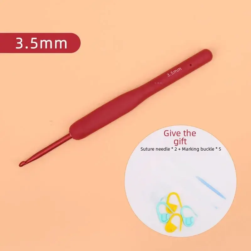 3.5mm red soft handle crochet hook