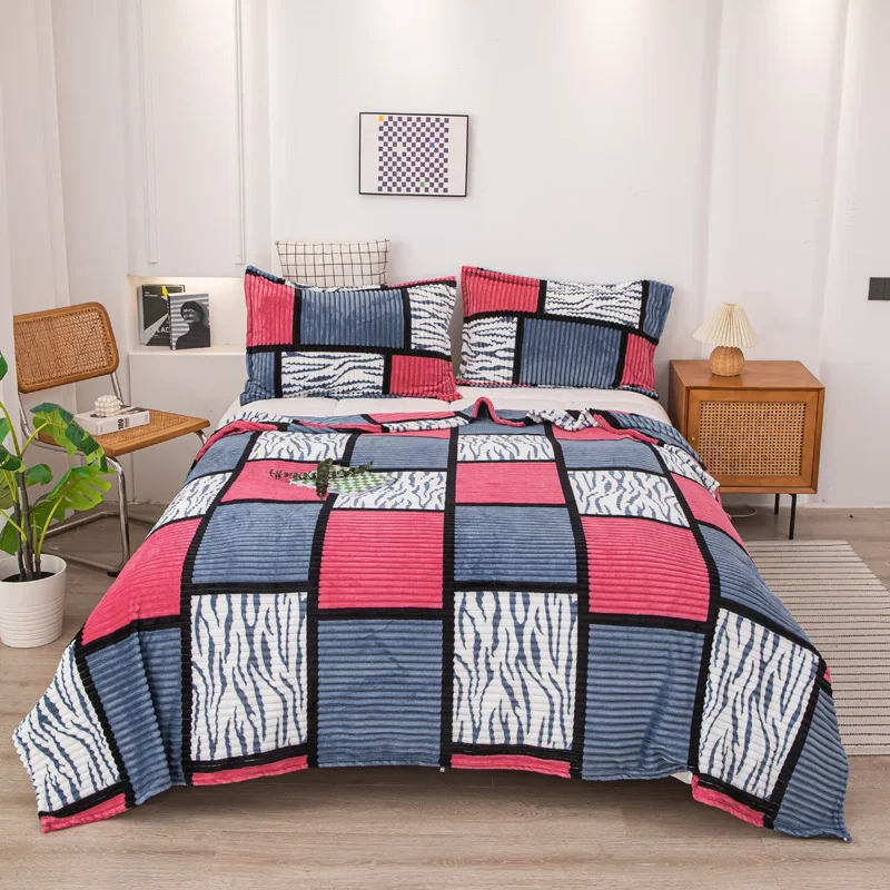 Flannel sheets, warm milk duvet, single and double sided fleece blankets, summer thin blankets, cover blankets - 2