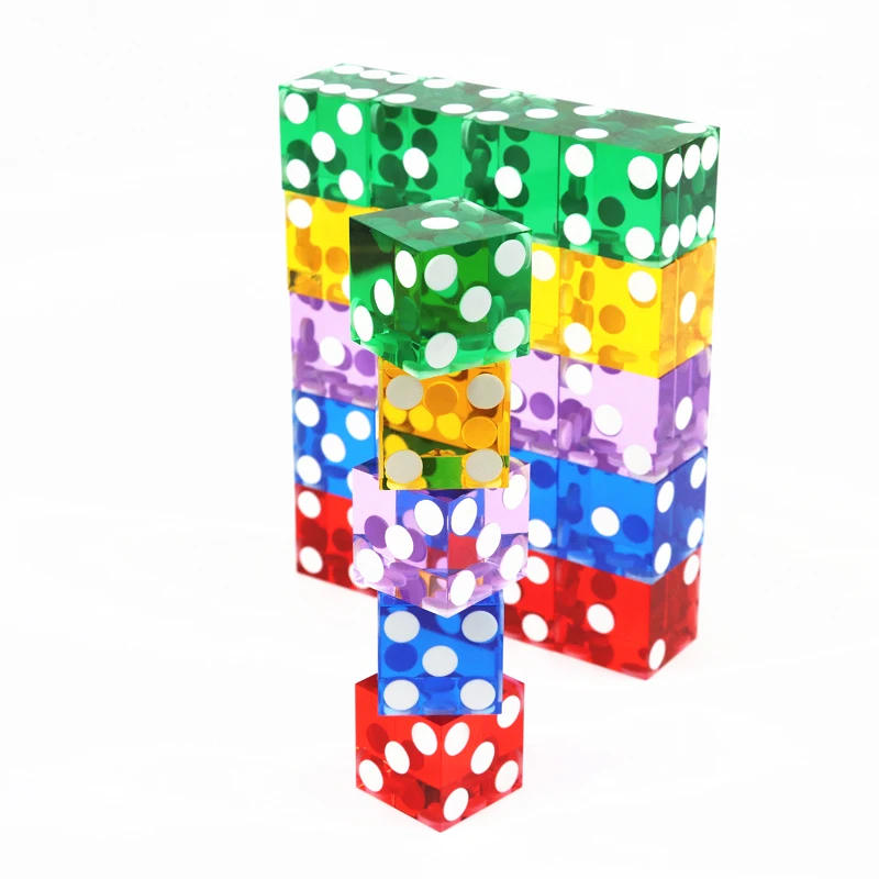 Acrylic Dice Set 5pcs 19MM Six Sided D6 acrylic dice game dice dice set