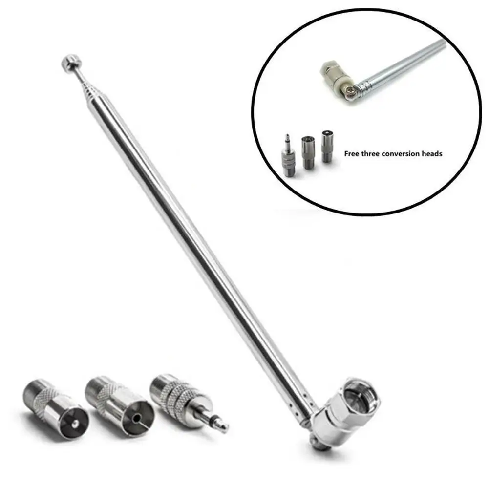 Radio Antenna 1set Telescopic DAB FM HiFi AV Receiver Mini System Aerial Length 750mm 7 Sections Universal radio antenna